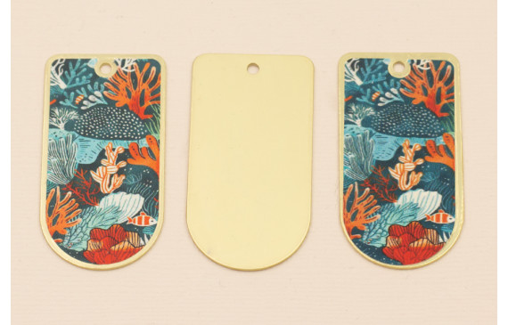 Pieza 50*25 Oro mate Mar y Corales