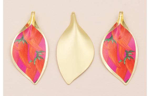 Cogante Hoja 56*26mm Oro Mate Pimientos