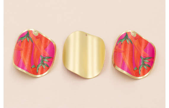 Disco ondulado de 40mm Oro Mate Pimientos