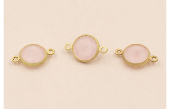 Entrepieza de 14*9 con Cristal Rosa de 8mm O.Mate