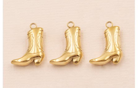 Colgante Acero 316L Bota Campera 15*10mm Oro