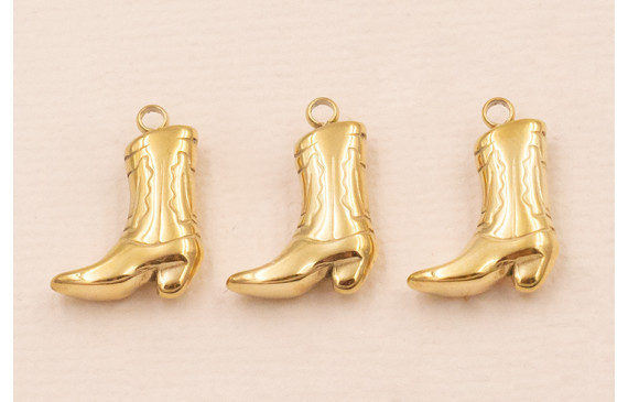 Colgante Acero 316L Bota Campera 15*10mm Oro