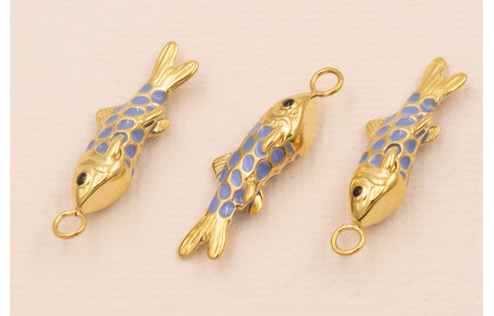 Colgante Pez Acero Inox 316L 25*6*6mm Azul