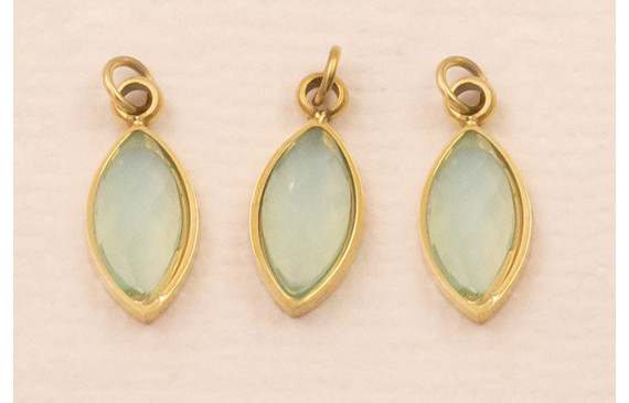 Colgante Acero Inox 316L Cristal Turquesa 10*5mm