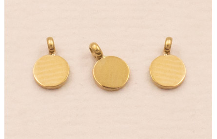 Colgante Chapita de 3mm Acero 316L inox. Oro