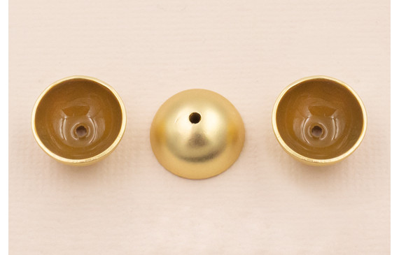 Semi Bola de 13mm con esmalte Marrón y Oro Mate