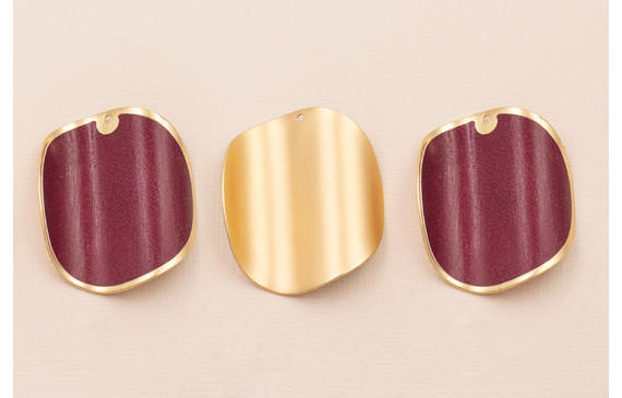 Disco ondulado de 40mm Oro Mate color Granate