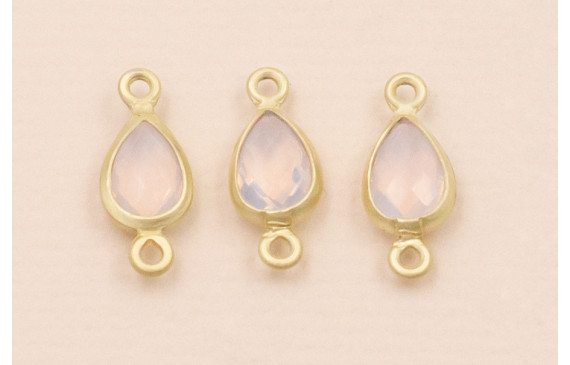 Entrepieza Lágrima 12*5mm Cristal Rosa Transp