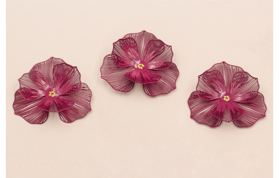 Flor 40mm 2 Capas  color Cardenal