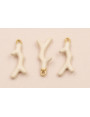 Colgante Coral 20*7mm Esmalte color Beige