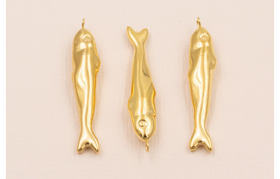 Colgante Pez Stainless 316L Steel 36*6mm  Oro