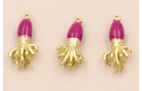 Pulpo Dorado Mate Cabeza Morada 20*10mm