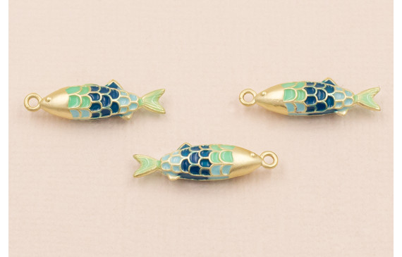 Colgante Pez 20*5mm Azul y Turquesa