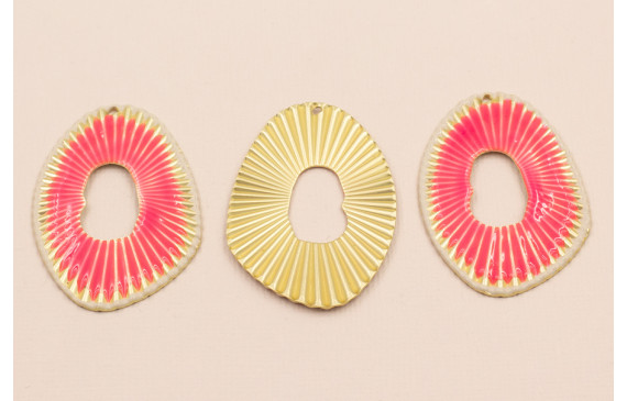 Ovalo Estriado Fuxia ,Beide y Oro mate 47*32