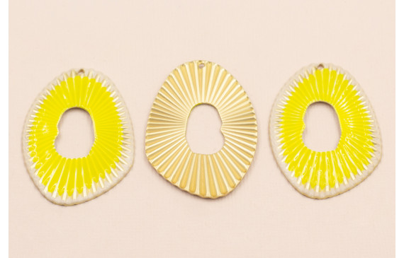 Ovalo Estriado Amarillo ,Beide y Oro mate 47*32