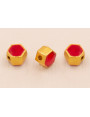 Entrepieza Hexagonal 5*5*4mm Oro Esmalte Granate