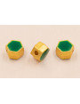 Entrepieza Hexagonal 5*5*4mm Oro Esmalte Verde