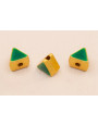 Entrepieza Triangular 5*5*4mm Oro Esmalte Verde