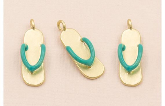 Colgante Chancleta Playa 21*7mm Turquesa 