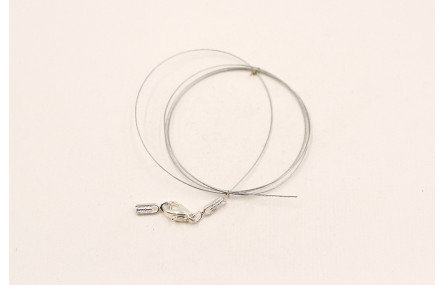 Cierre completo hilo Acero mosquetones Plata 50cms