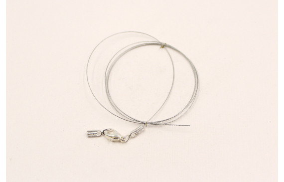 Cierre completo hilo Acero mosquetones Plata 50cms