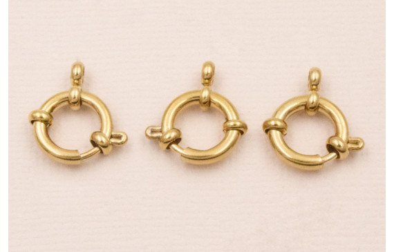 Cierre Aro Acero Inox 316L. 10mm diámetro Oro