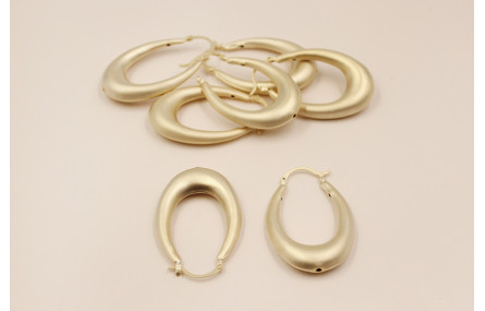 Pendiente Aro africano 45*30mm Oro Mate