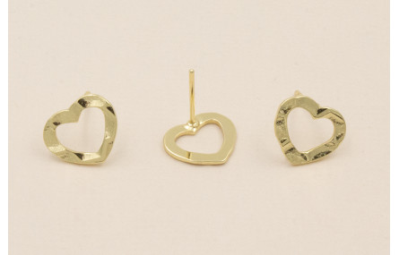 Perno 10*13mm Corazón Martilleado Dorado