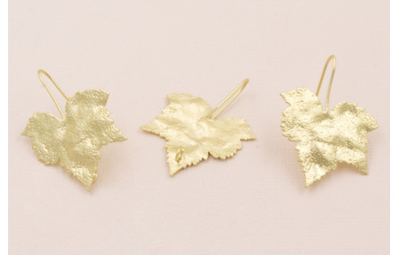 Pendiente Hoja 5 puntas 25*25 Oro Mate