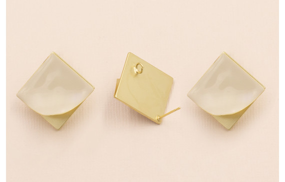 Pendiente Cuadrado Levantado 20-20 Beige