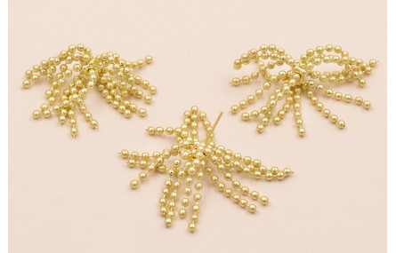 Pendiente Fleco de ristras de bolas de 10mm O.Mate