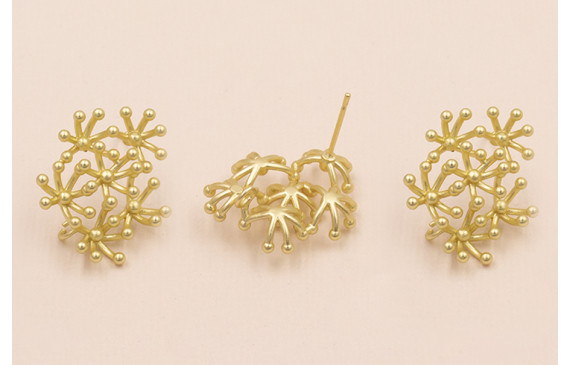 Pendiente Estrellas Coral 25*20mm Dorado Mate