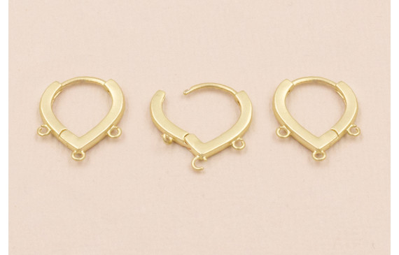 Pendiente Gota 3 anillas 16*12mm OroMate