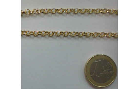 Cadena rolo 4mm dorado