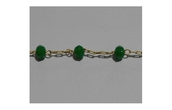Cadena engarzada piedra 3*2 Verde