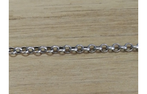 Cadena rolo 2,5mm Plata Vieja