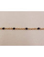 Cadena de 1,5mm oro mate con Microesmalte Negro