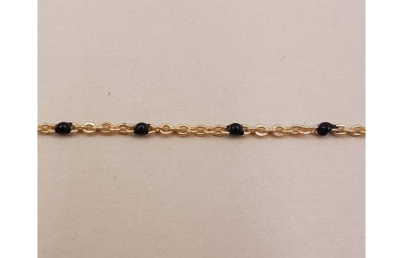 Cadena de 1,5mm oro mate con Microesmalte Negro