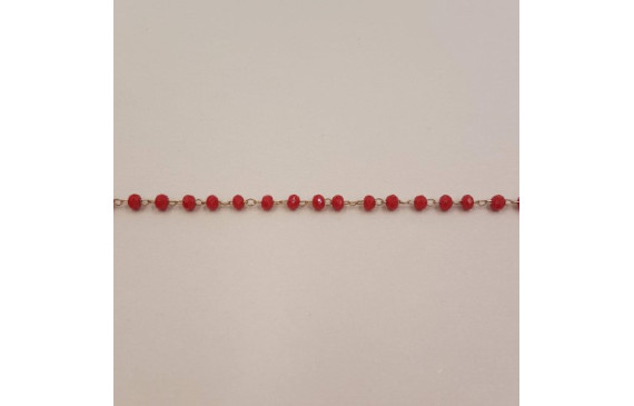 cadena engarzada cristales 2*3mm Rojo