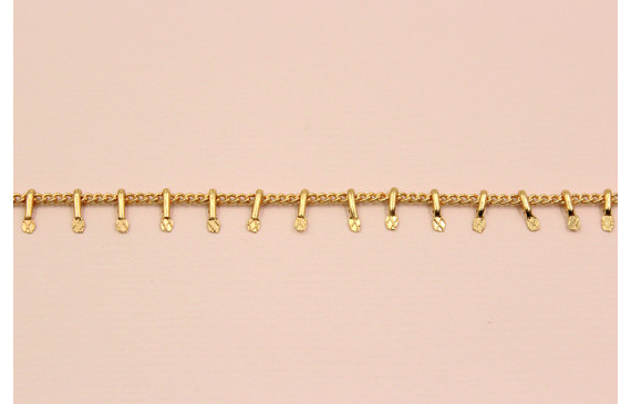 Cadena de 1,5mm con colgante de 3,5mm Oro Mate