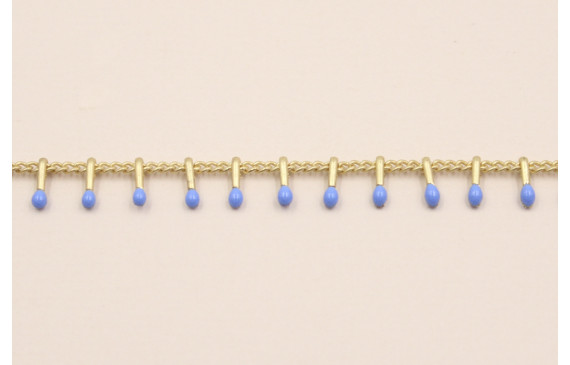 Cadena pivotes Azul vivo de 5mm en Oro Mate