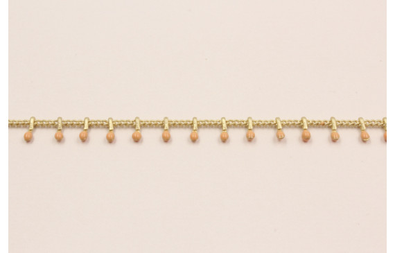 Cadena pivotes Rosa Palo de 5mm en Oro Mate