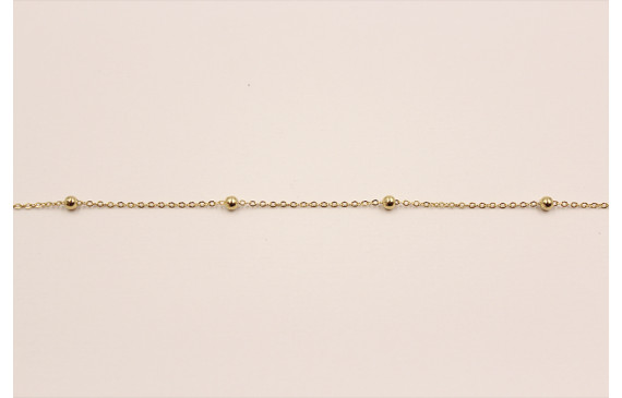 Cadena Acero Inoxidable 1mm con bola de 3mm Oro