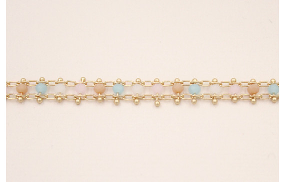 Cadena Carril 6mm facetadas opales 3*2mm