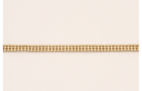 Cadena Bolas 3 bandas de 3,5*0,8mm Oro Mate