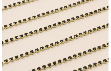 Cadena strass PP14 con Cristal encastrado Negro