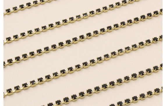 Cadena strass PP14 con Cristal encastrado Negro