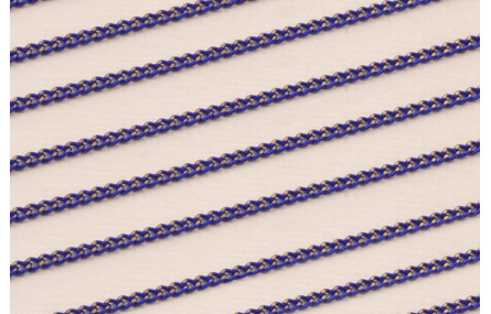 Cadena Eslabones 1*2mm Dorado y Azul Añil