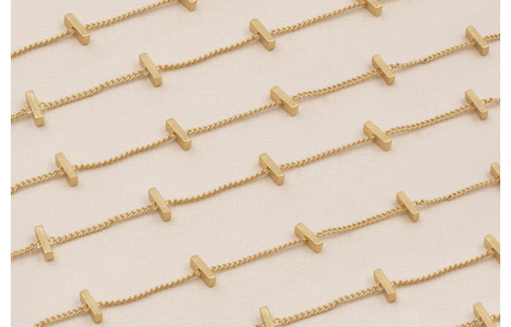 Cadena eslabon 1mm con Pivote de 6*1mm Dorado Mate