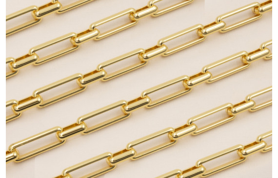 Cadena eslabon de 10 y 28*12*3mm Oro